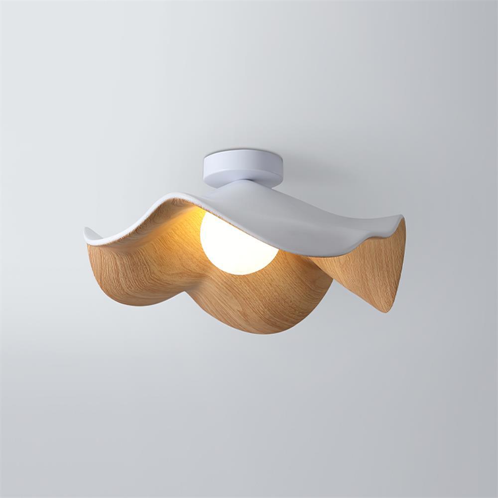 Modern Ceiling Lamp Sculptural Wood Inspired Design