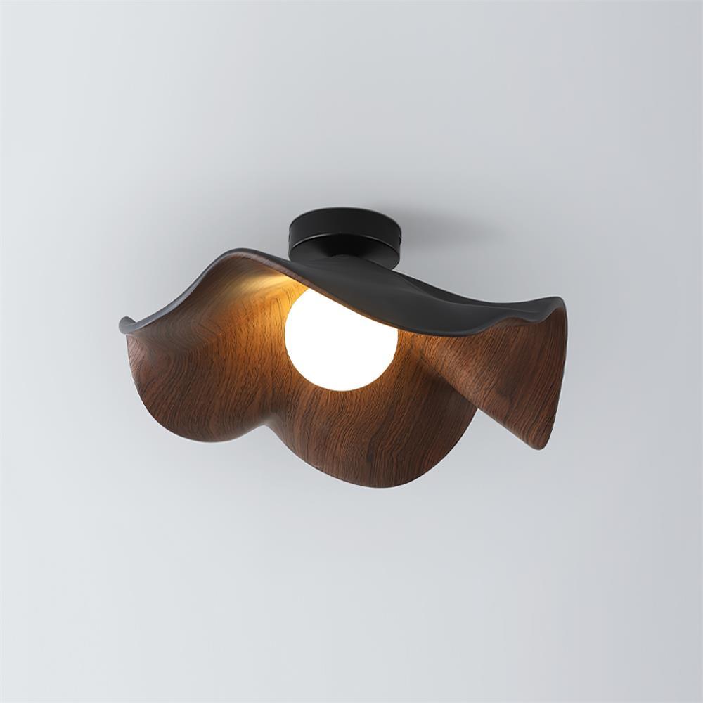 Modern Ceiling Lamp Sculptural Wood Inspired Design