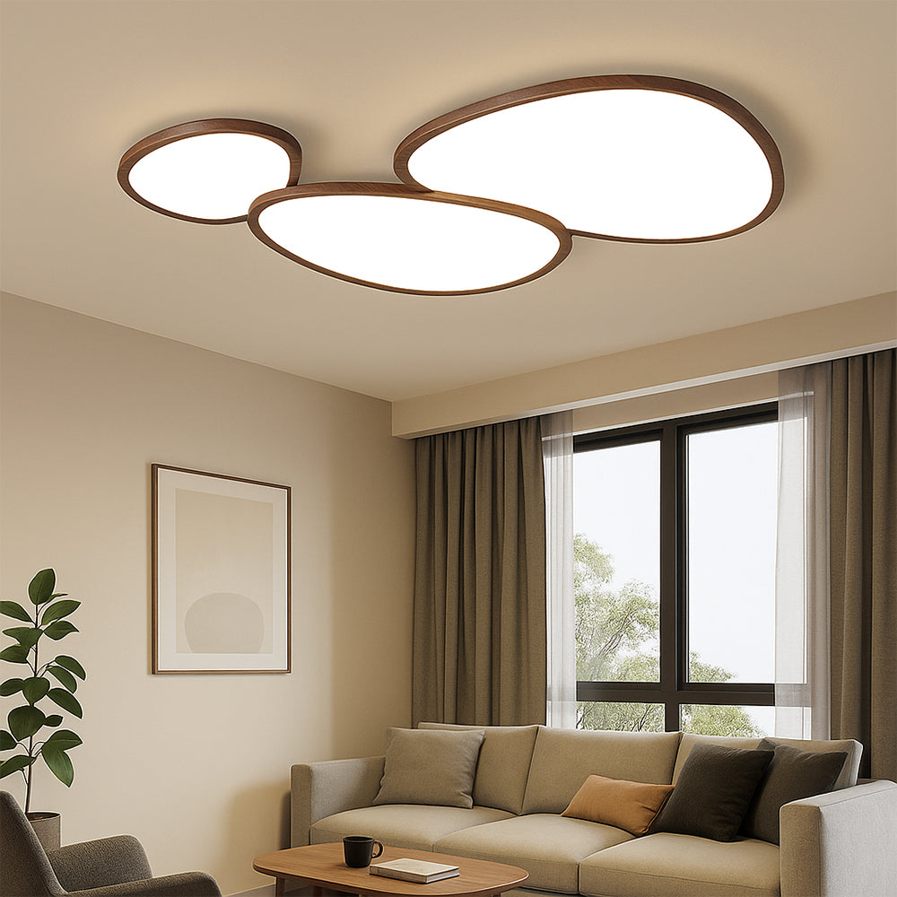 Nordic Ultra Thin Dark Wooden Ceiling Light