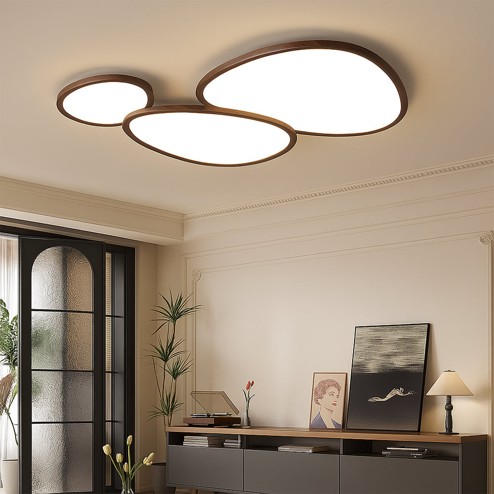 Nordic Ultra Thin Dark Wooden Ceiling Light