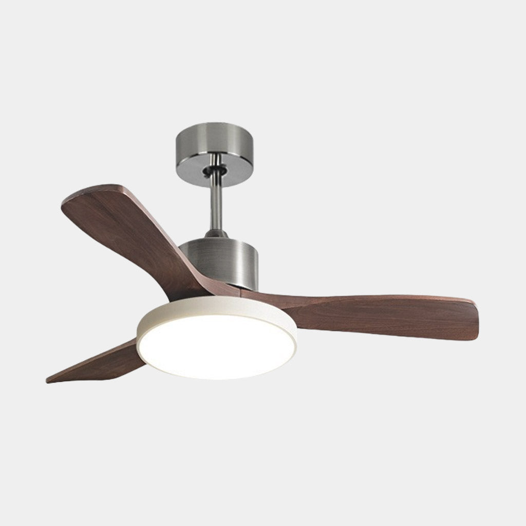 Ceiling Fan with LED Light and Three Wooden Blades