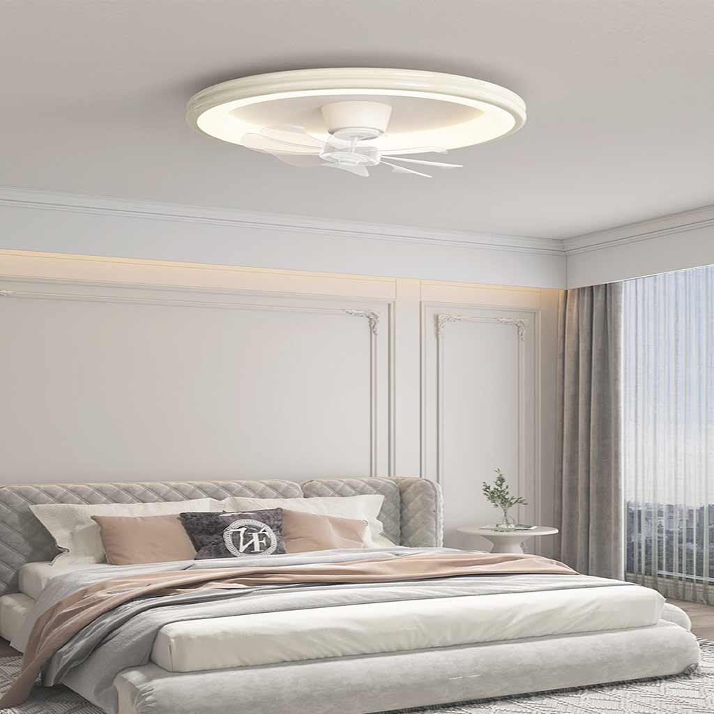 Inbouw Plafondventilator Met LED Licht En Circulair Frame