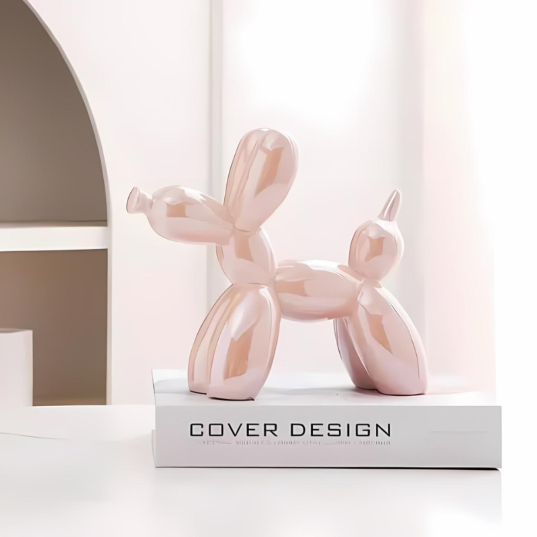Ceramic Balloon Dog Sculpture Modern Playful Home Decor