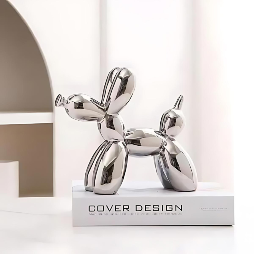 Ceramic Balloon Dog Sculpture Modern Playful Home Decor