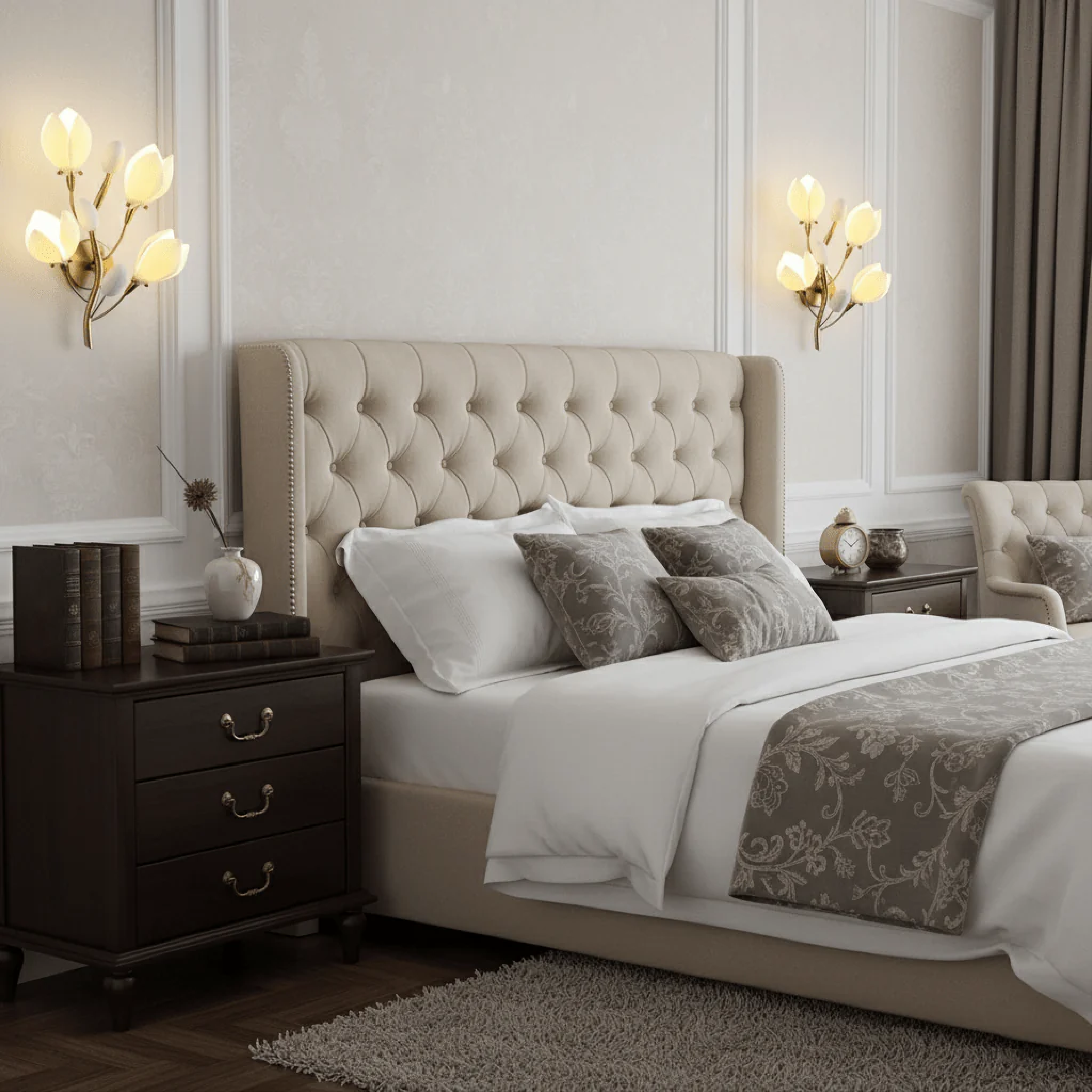 Modern Ceramic Flower Wall Lamp