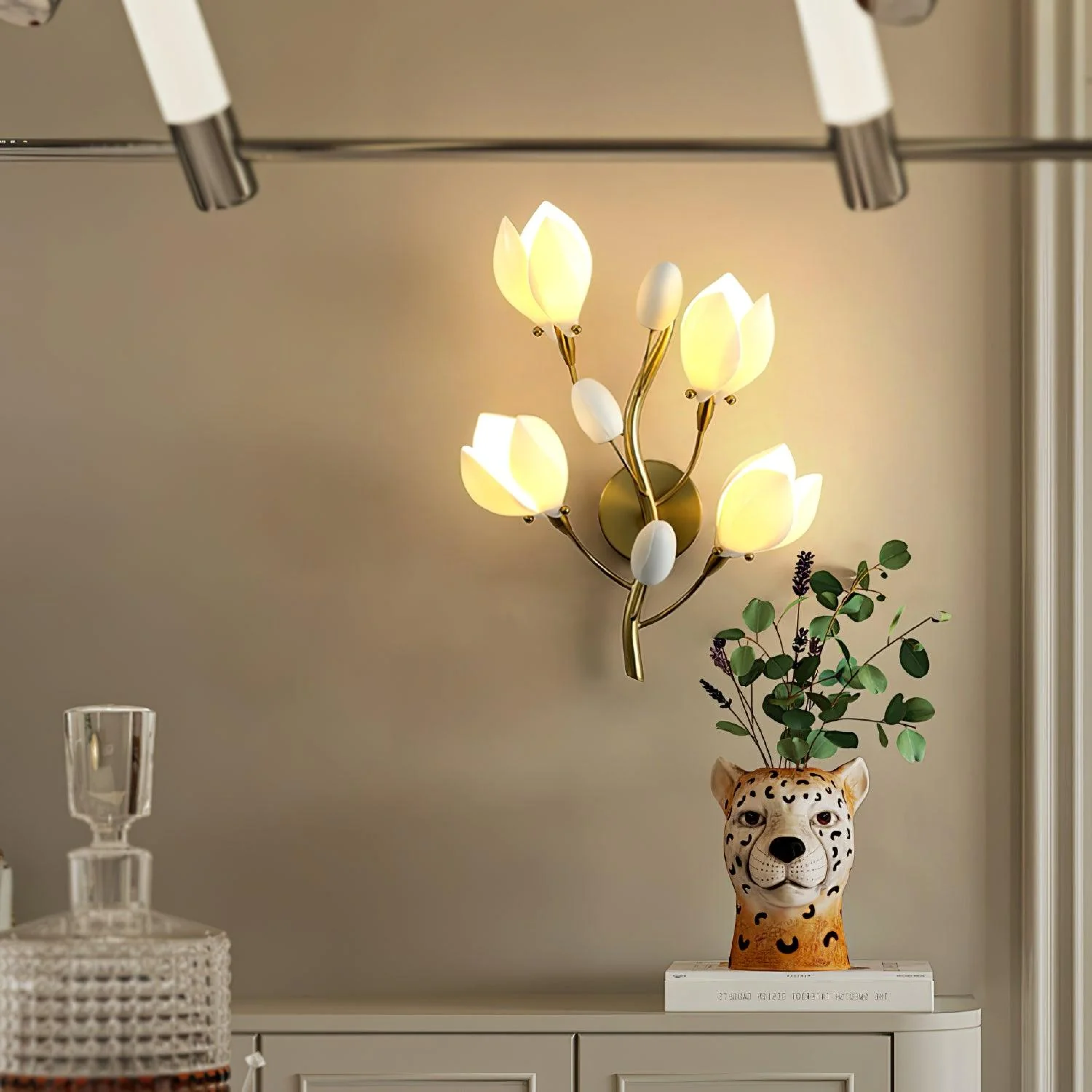 Modern Ceramic Flower Wall Lamp