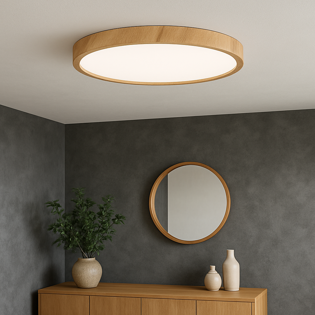 Minimalist Wood Grain Ceiling Light