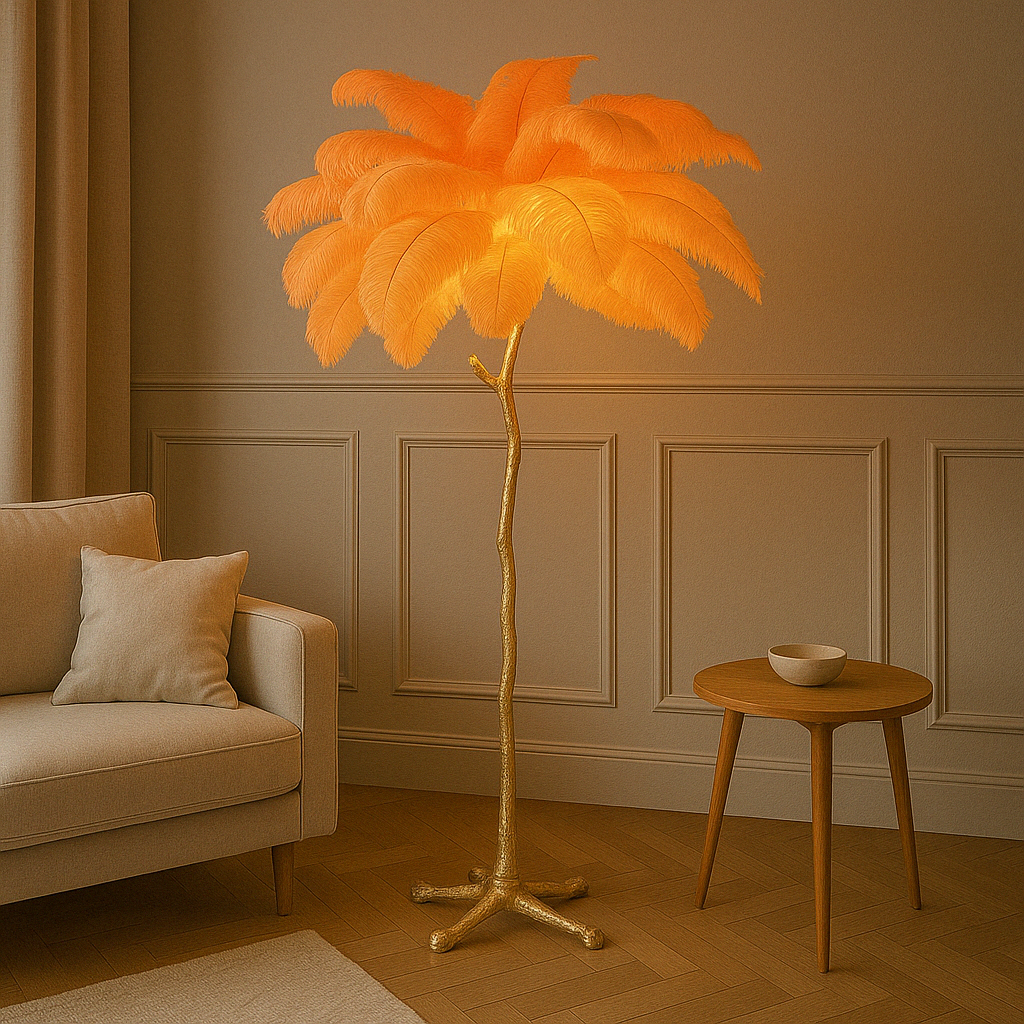 Contemporary Feather Floor Lamp