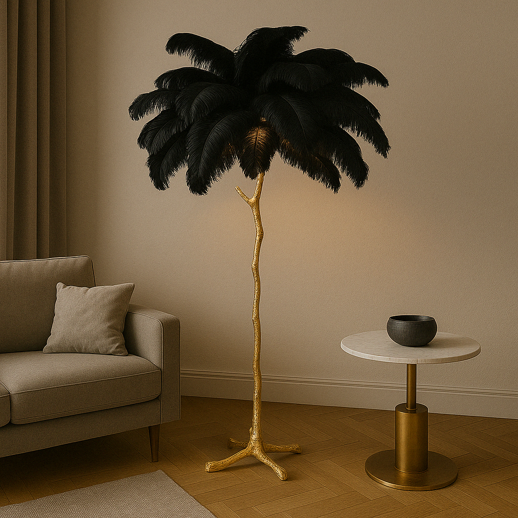 Contemporary Feather Floor Lamp