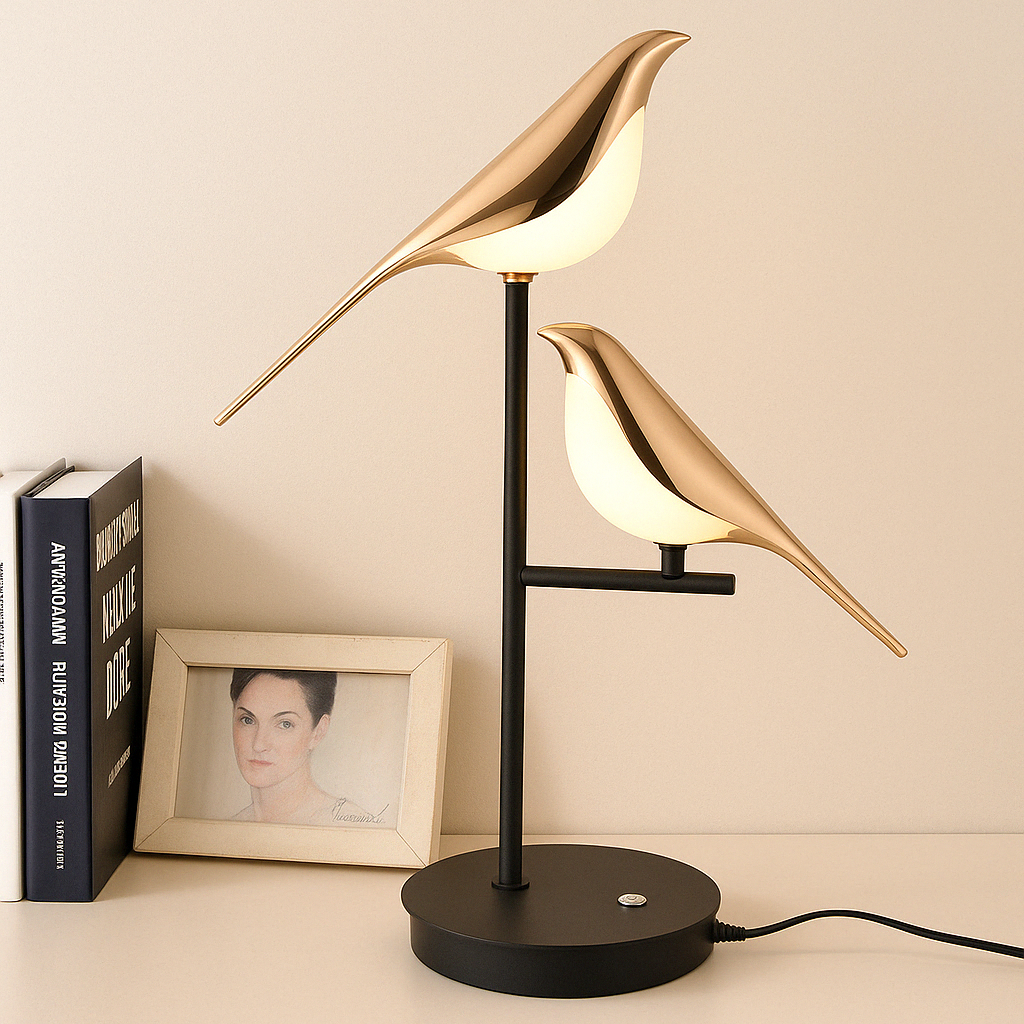 Bird-Shaped Double Table Lamp
