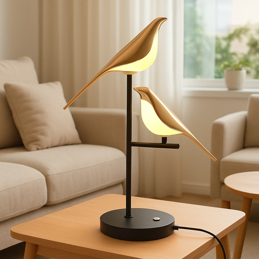Bird-Shaped Double Table Lamp