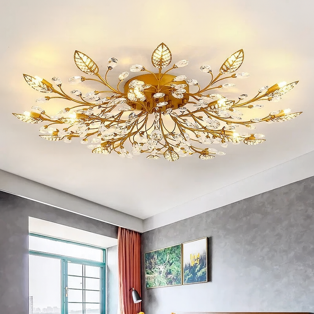 Luxury Crystal Floral Ceiling Light