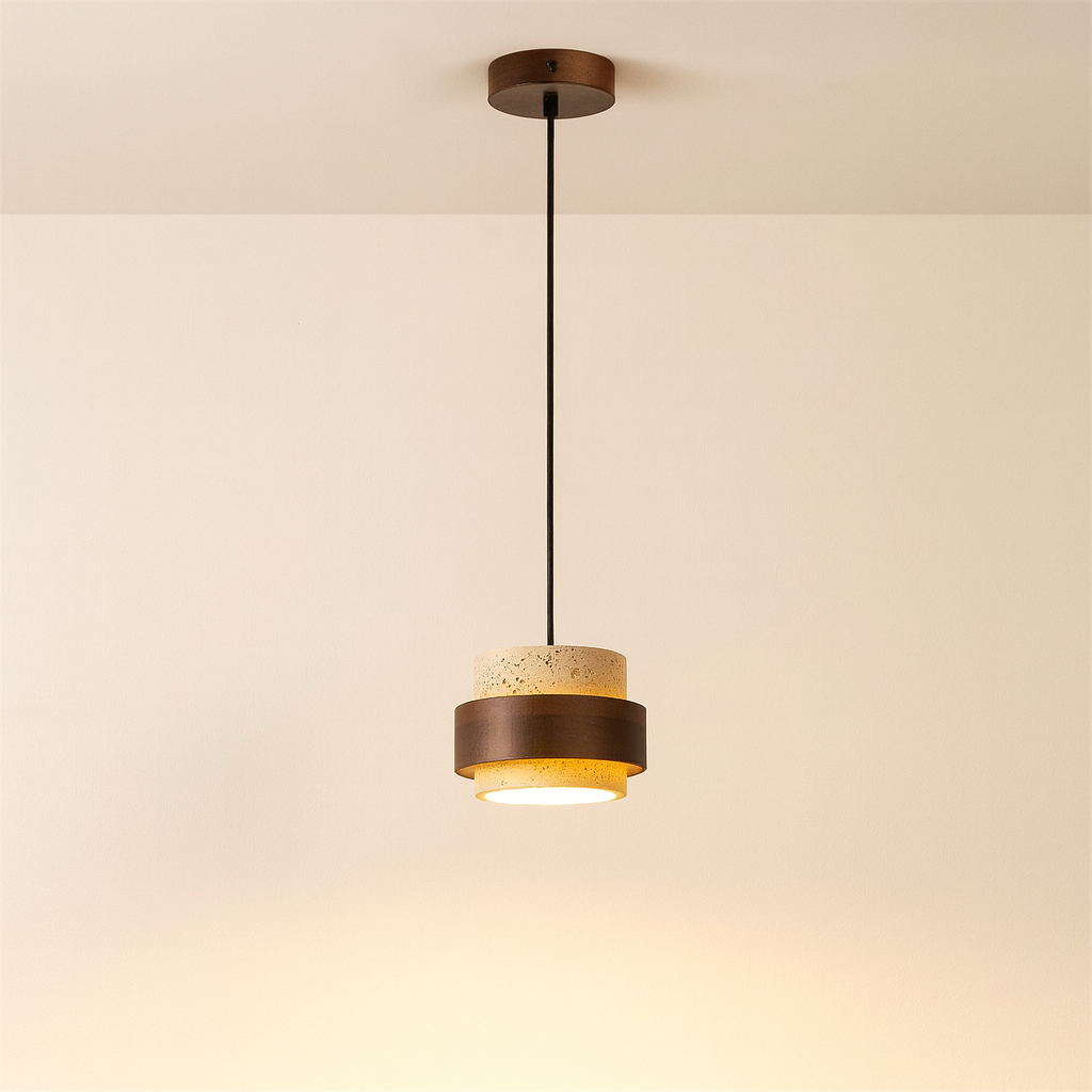 Minimalist Stone Barrel Pendant Lamp