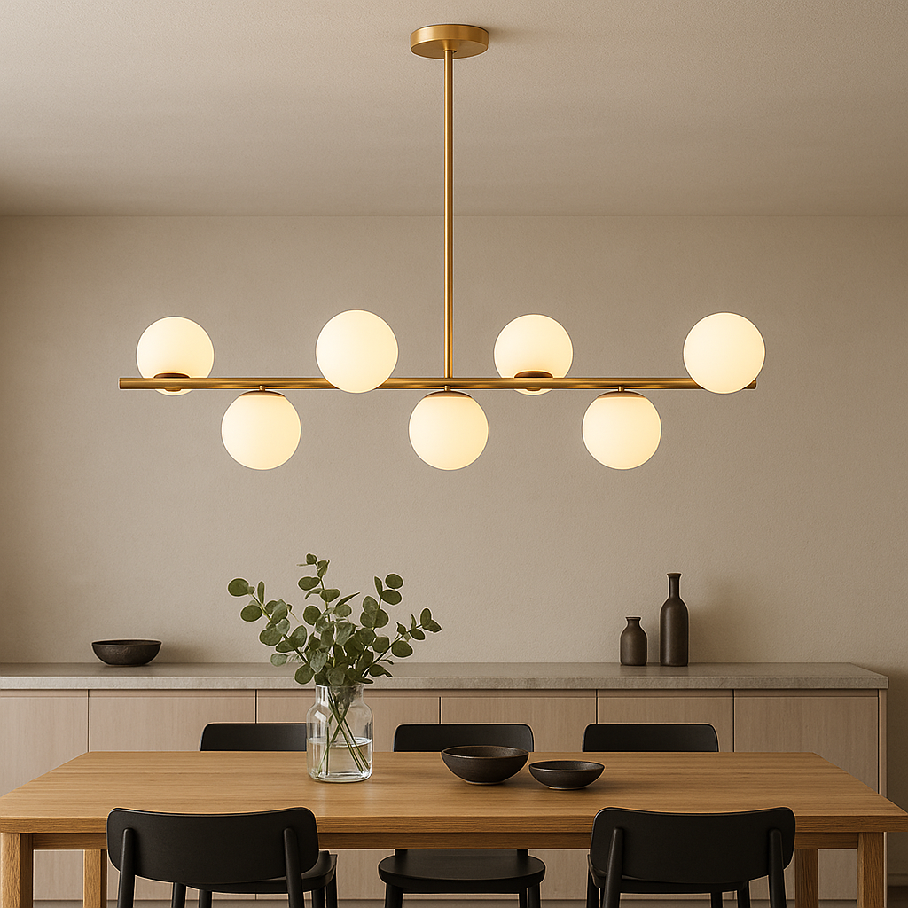 Contemporary Linear Gold Pendant Light