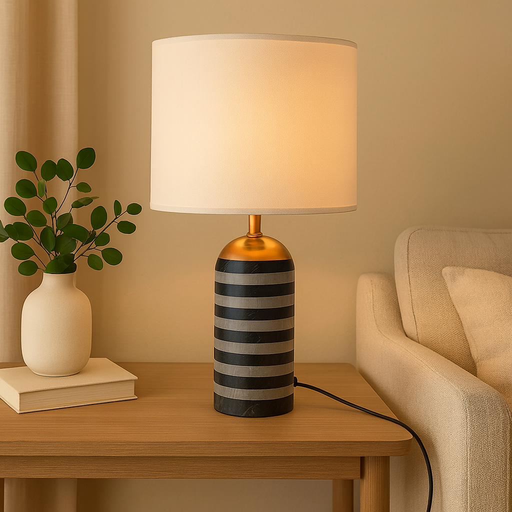 Striped Marble Table Lamp