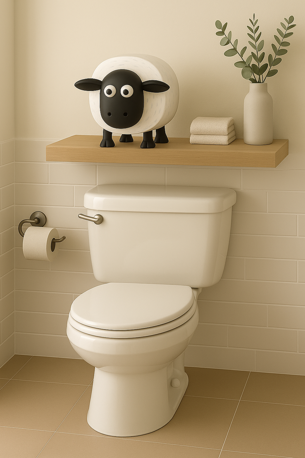 Sheep Shaped Toilet Bathroom Roll Holder Set of 3