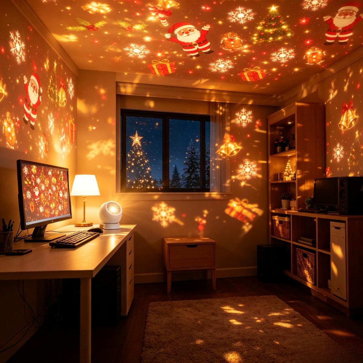 Projecteur LED de Noël avec motifs festifs multicolores