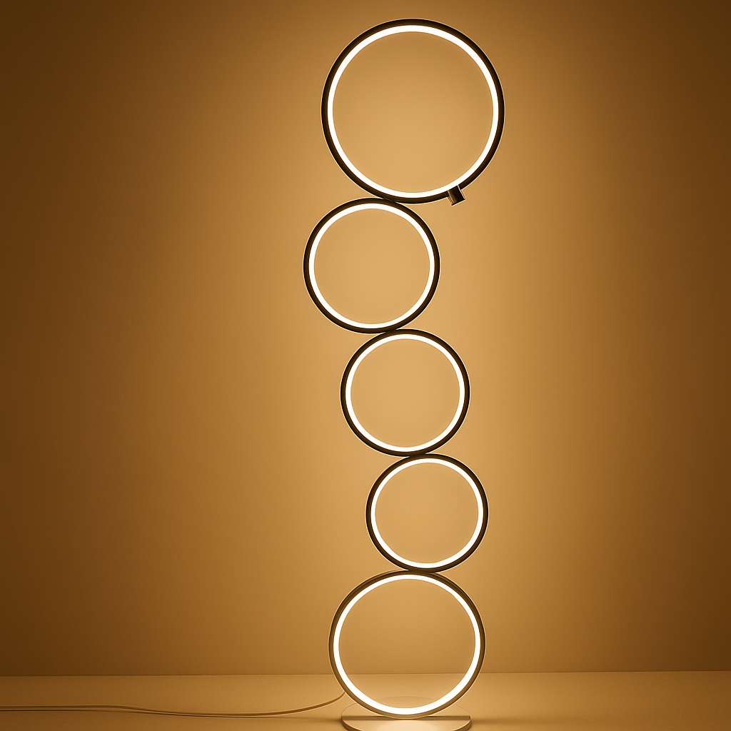 Modern Stacked-Circle Floor Lamp