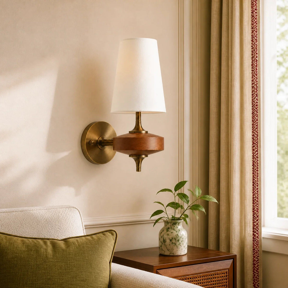 Classic Fabric Wall Lamp for Bedroom Sconce Lighting