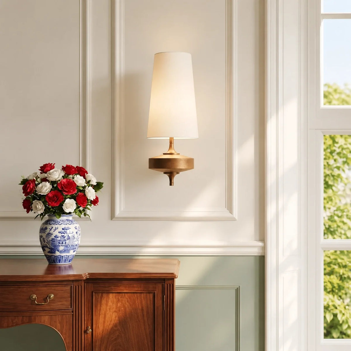 Classic Fabric Wall Lamp for Bedroom Sconce Lighting