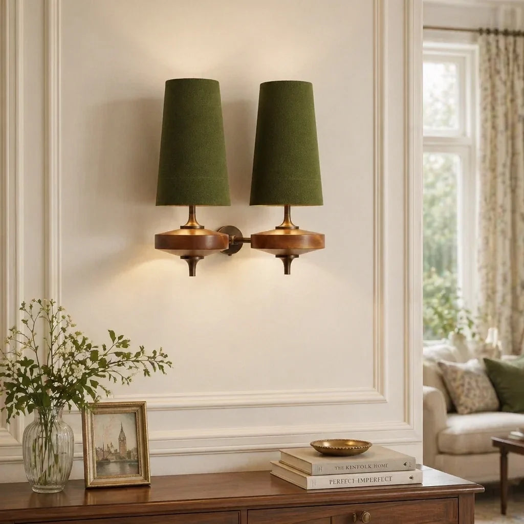 Classic Fabric Wall Lamp for Bedroom Sconce Lighting