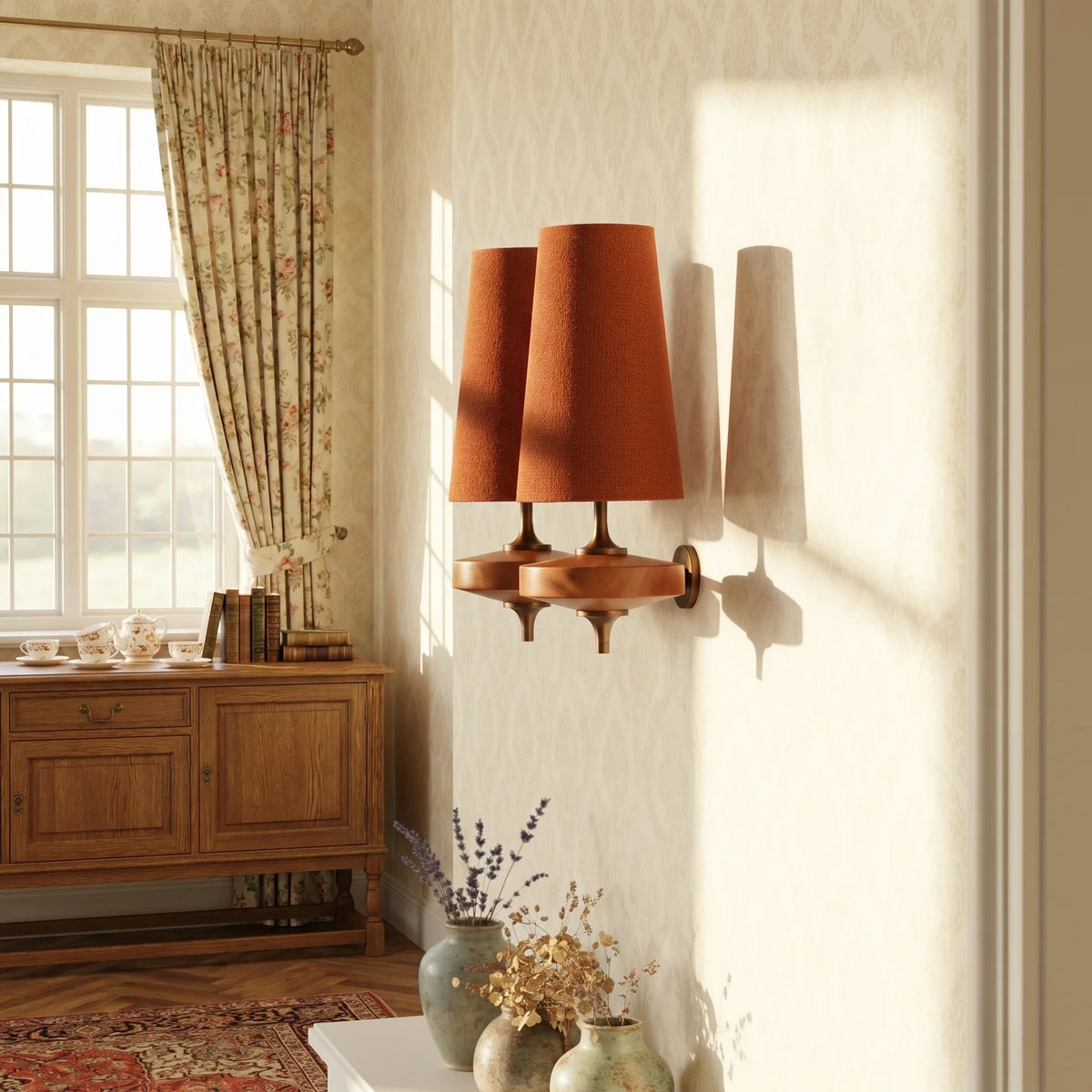 Classic Fabric Wall Lamp for Bedroom Sconce Lighting