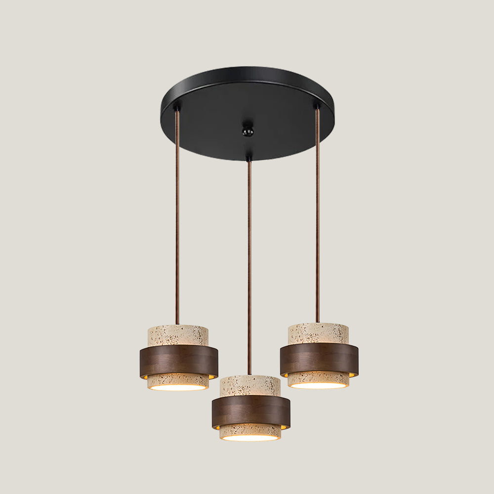 Travertine Cylinder Pendant Light