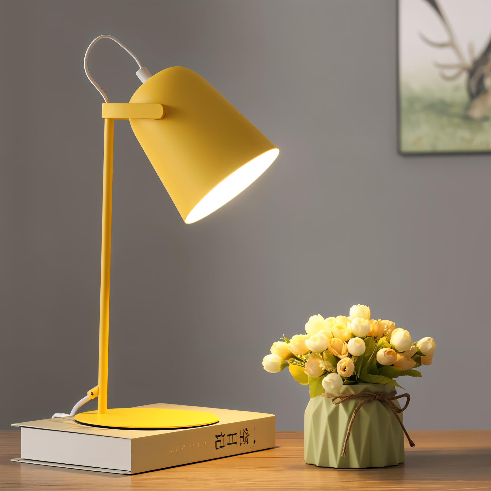 Bureaulamp met verstelbare kegelvormige kap