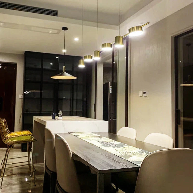 Moderne lineaire plafond-hanglamp met verstelbare spotlights