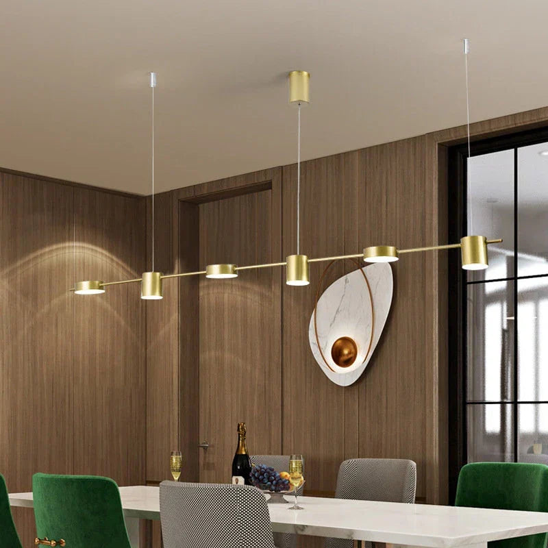 Moderne lineaire plafond-hanglamp met verstelbare spotlights