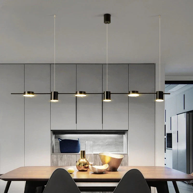 Moderne lineaire plafond-hanglamp met verstelbare spotlights