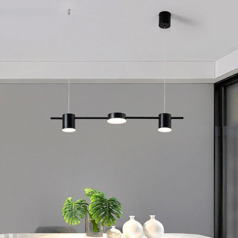 Moderne lineaire plafond-hanglamp met verstelbare spotlights