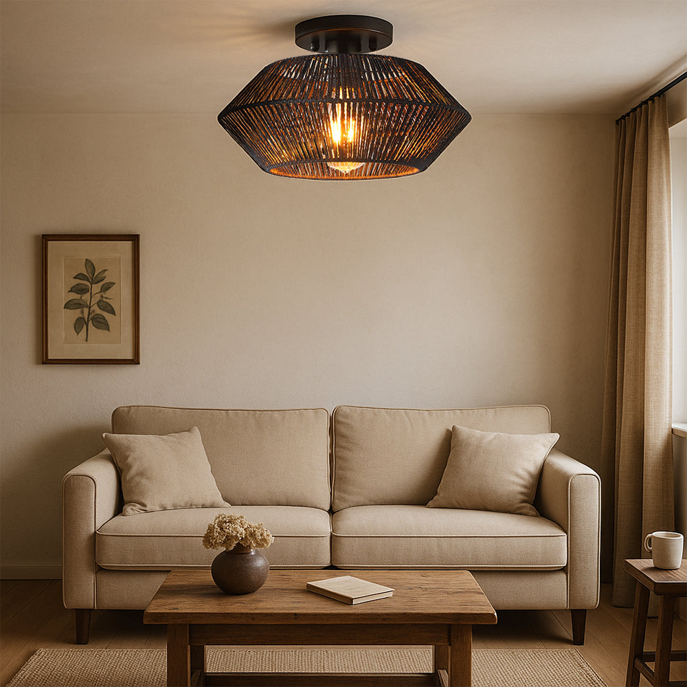 Woven Bamboo Ceiling Light