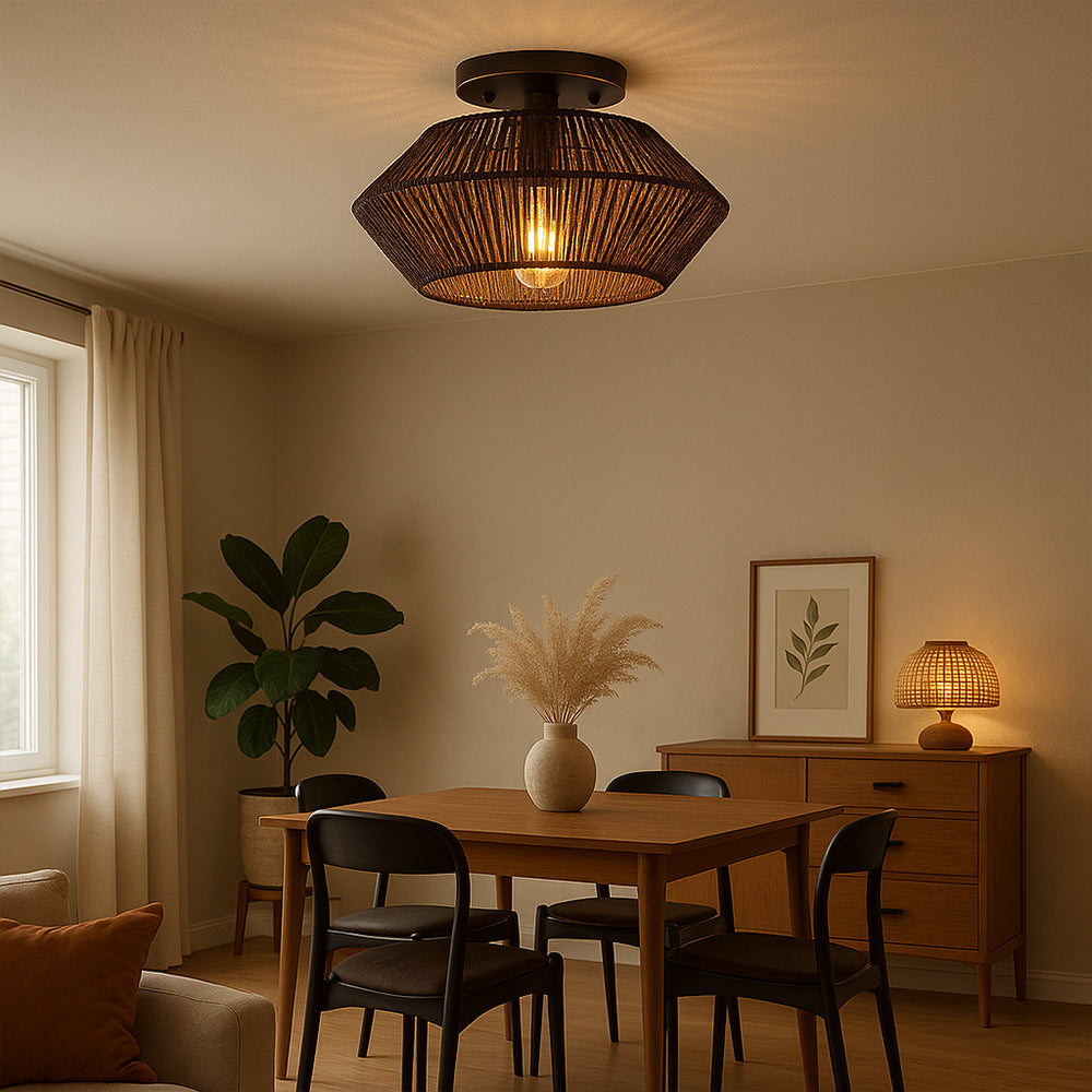 Woven Bamboo Ceiling Light