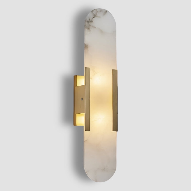 Oval Marble Wall Sconce with Soft LED Ambient Lighting