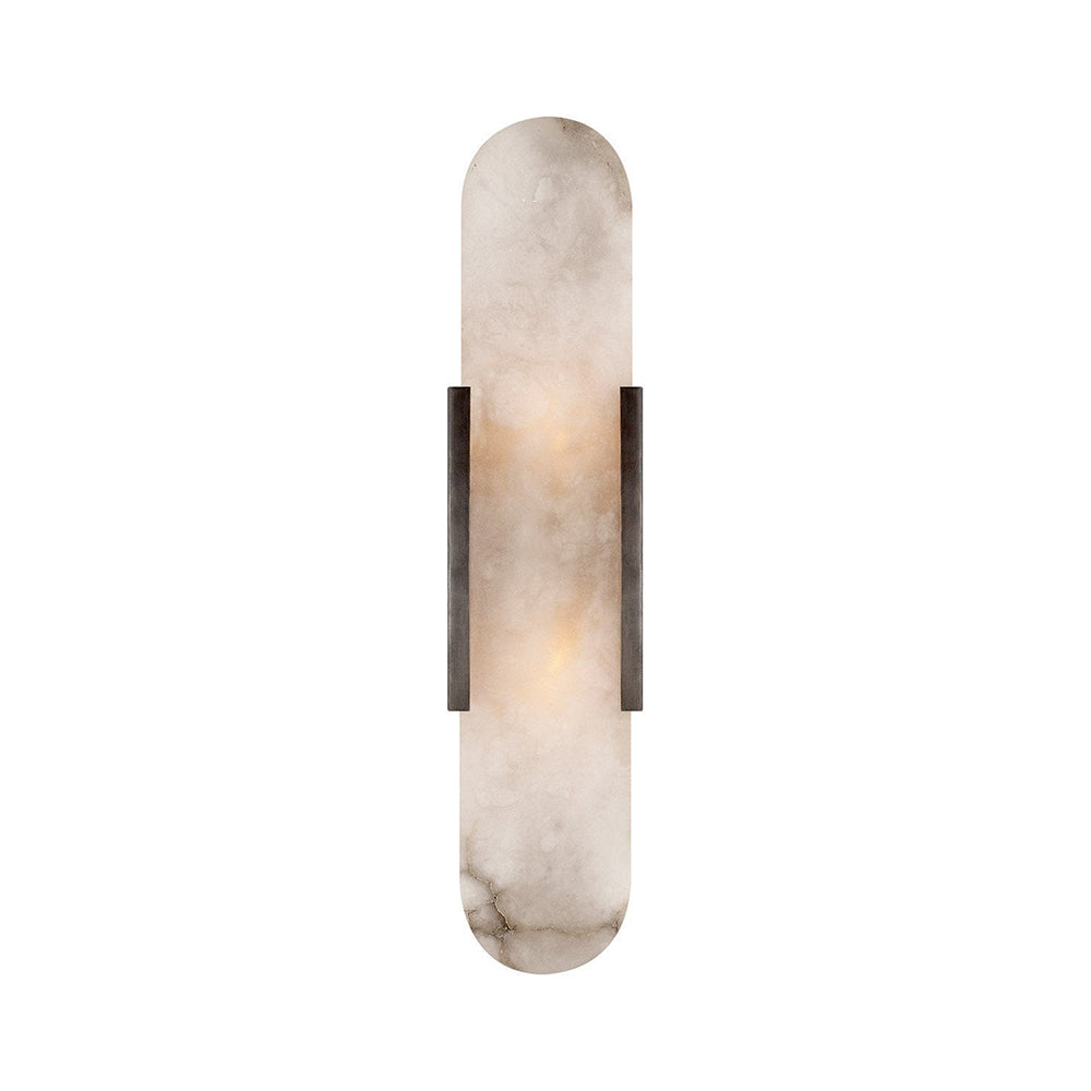 Oval Marble Wall Sconce with Soft LED Ambient Lighting