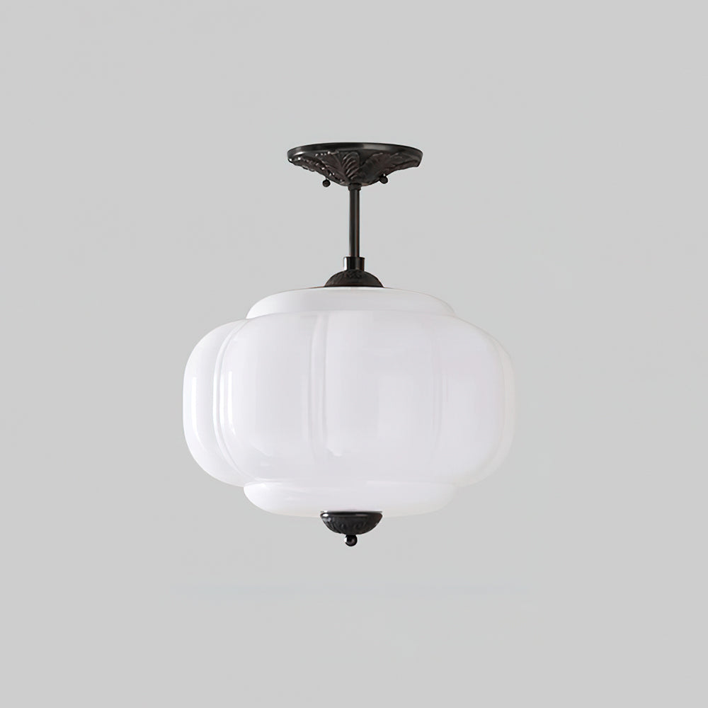 Vintage Glass Semi-Flush Ceiling Light