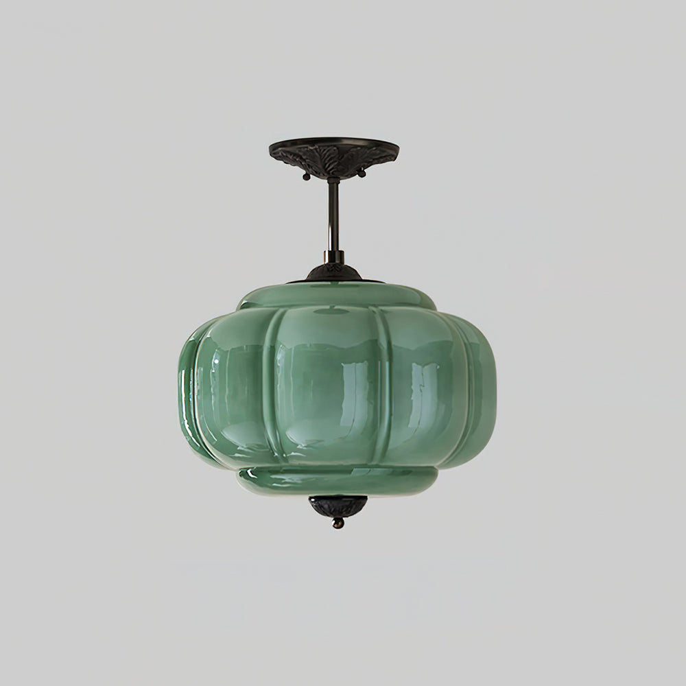 Vintage Glass Semi-Flush Ceiling Light