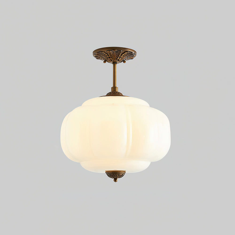 Vintage Glass Semi-Flush Ceiling Light