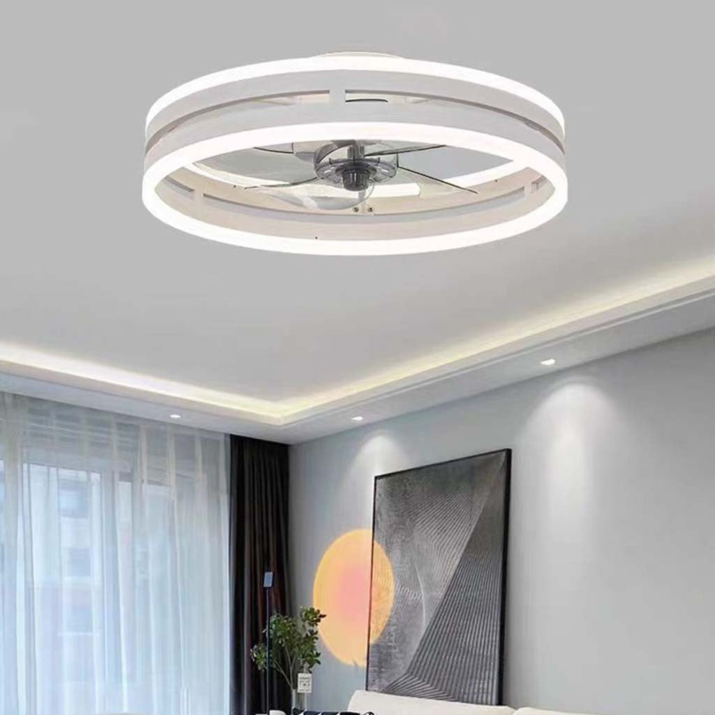 Ronde Plafondventilator Licht Met LED Ring En Drie Bladen