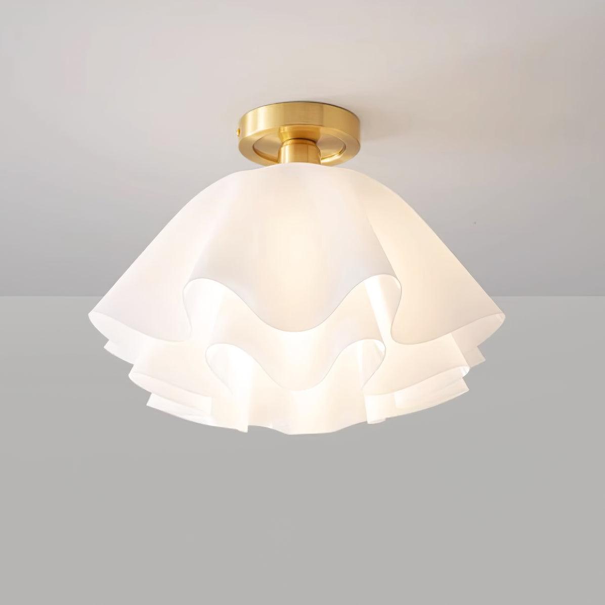 Modern Ruffled Fabric Ceiling Light