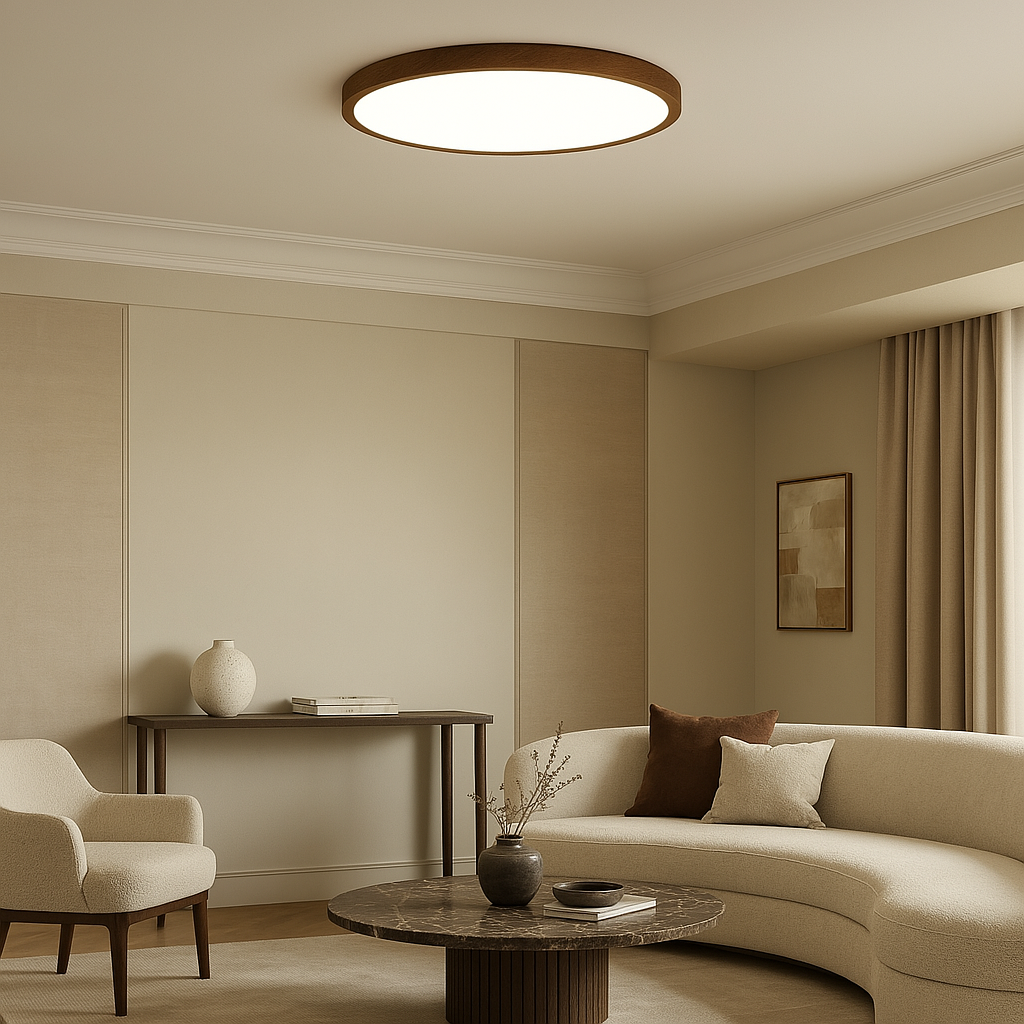 Modern Dark Wood Grain Ceiling Light