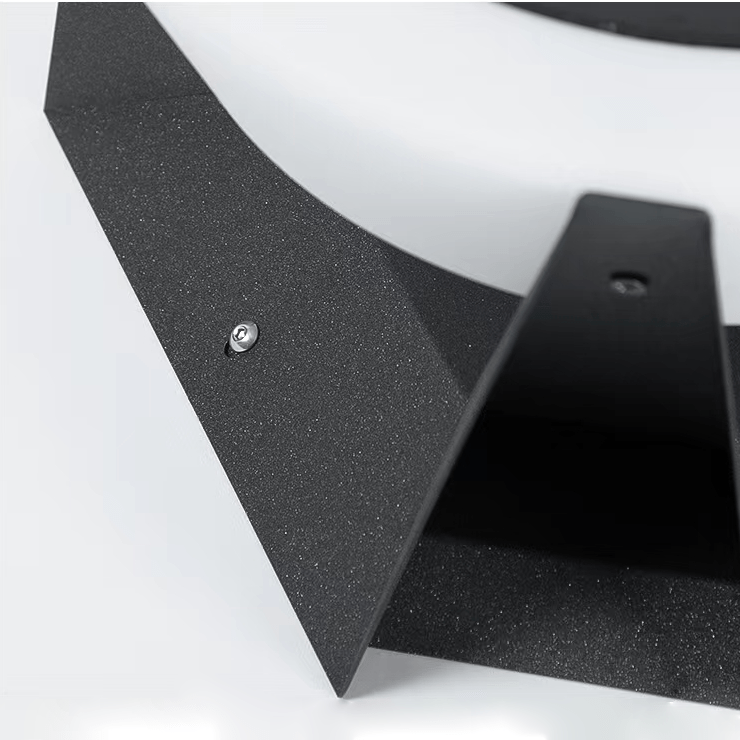 Black Solar Garden Lamp with Square Housing and White Top