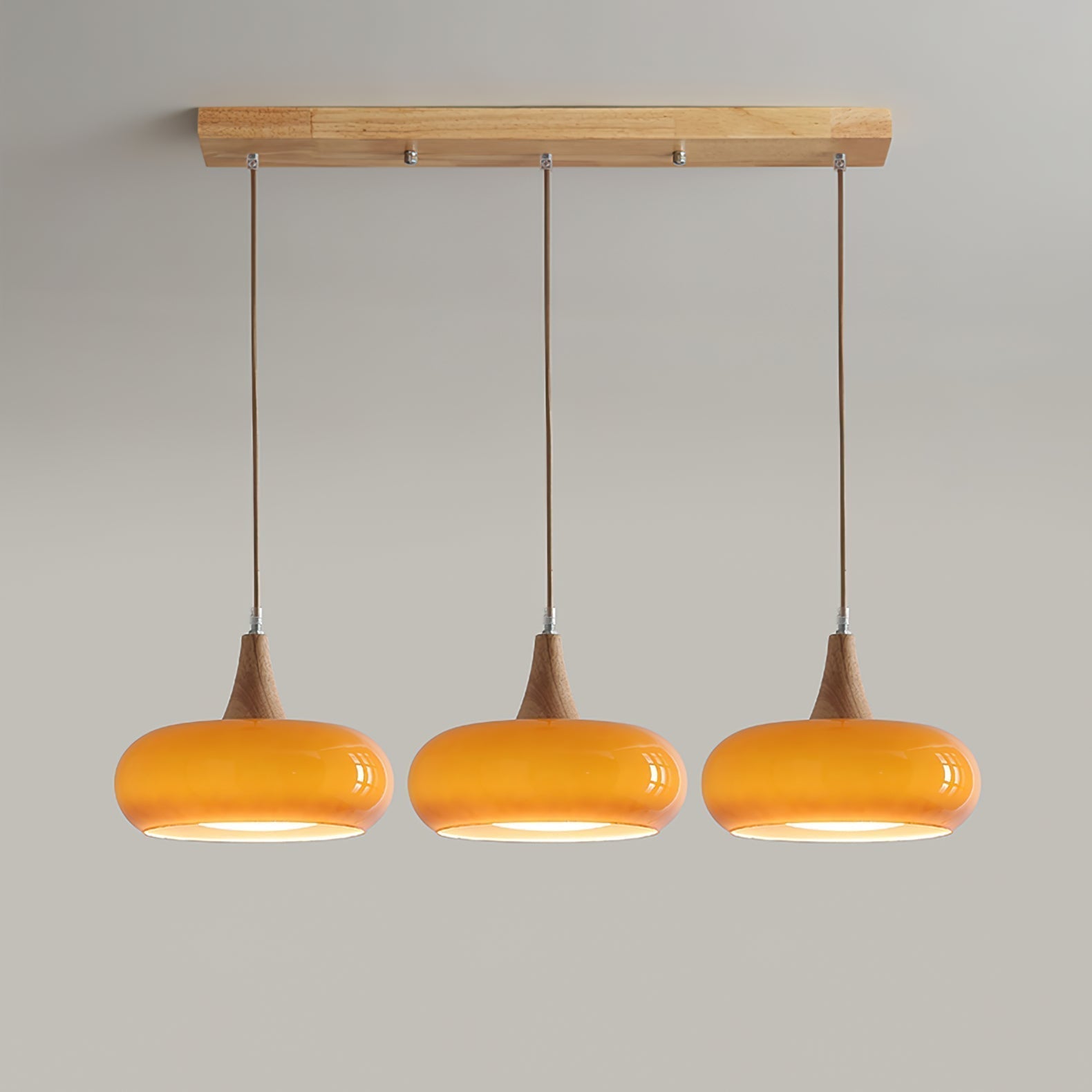 Amber Wood Accent Pendant Light