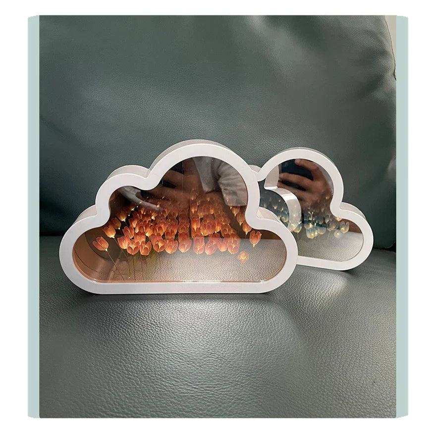 Tulip Table Lamp with Mirrored Glass Design