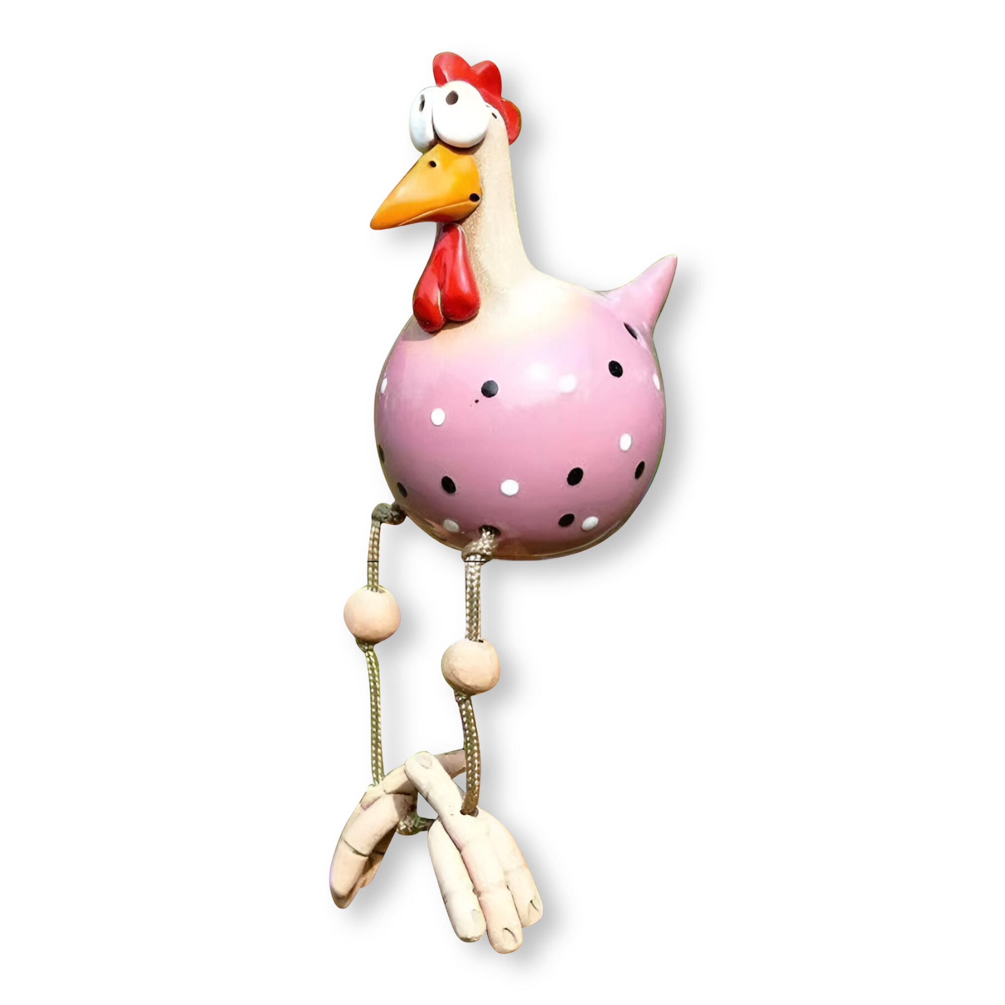 Resin Rooster Garden Figurine with Hanging Legs