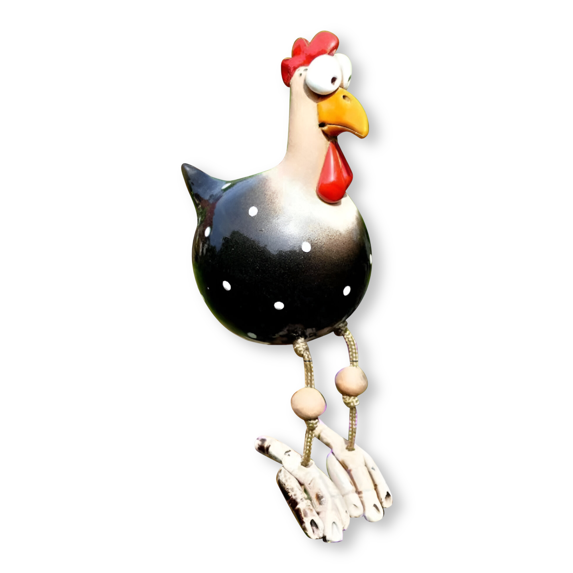 Resin Rooster Garden Figurine with Hanging Legs