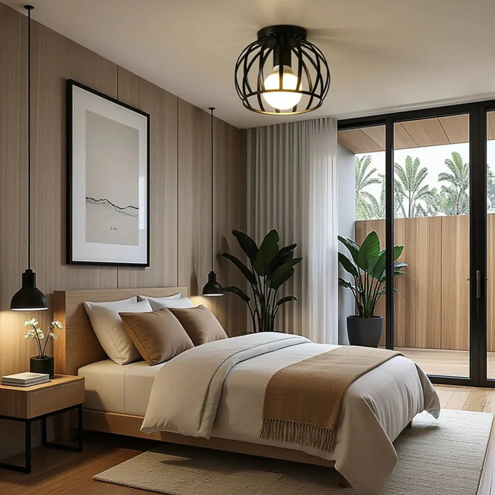 Black Vintage Industrial Ceiling Light