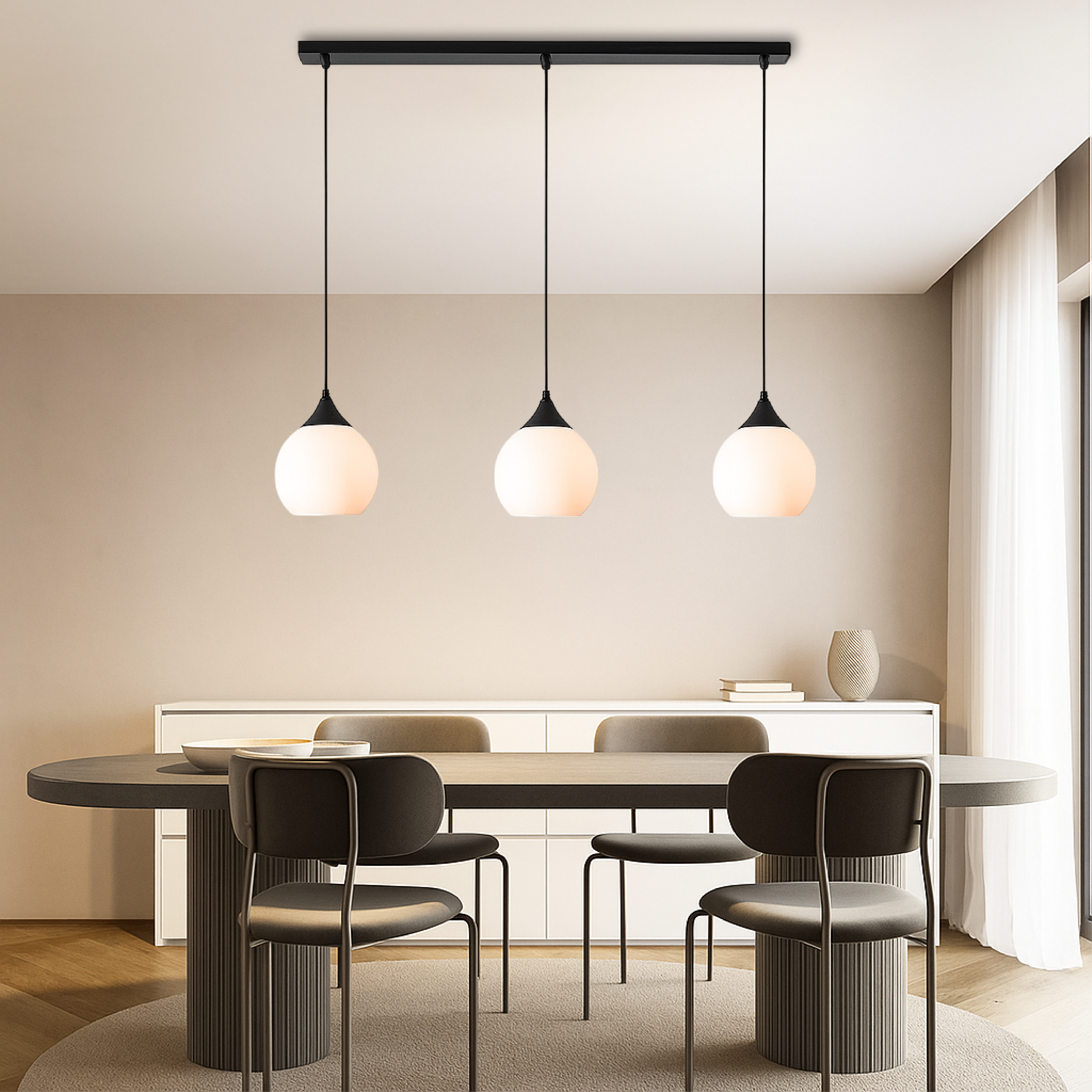 3-Light Modern Dining Table Pendant Lamp