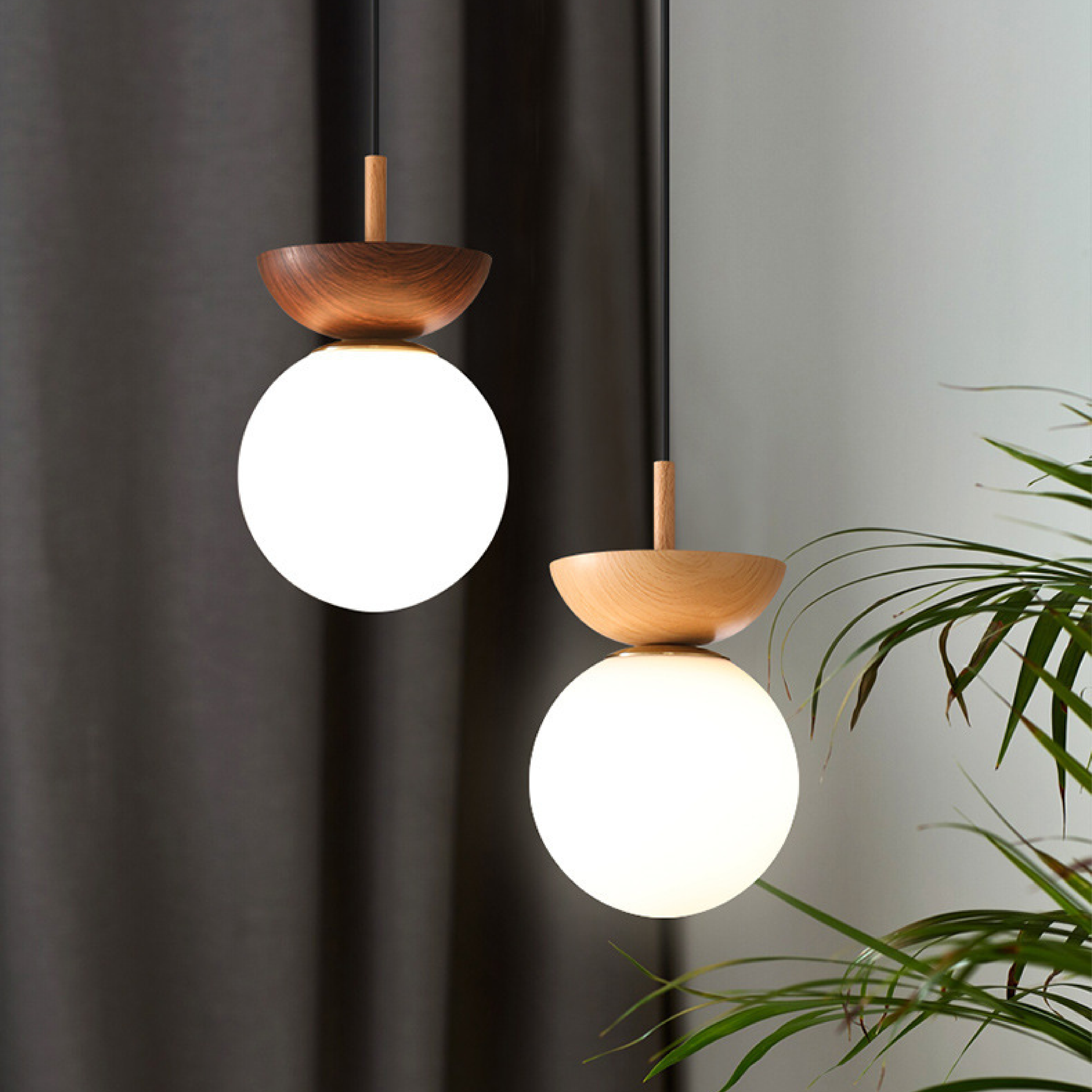 Minimalist Japanese Globe Pendant Lamp
